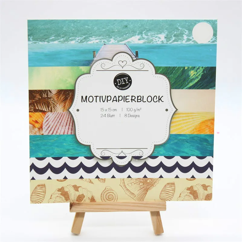 

ZFPARTY 24pcs Single-sided Printed Marine Style Pattern Creative Papercraft art Paper Handmade Scrapbook