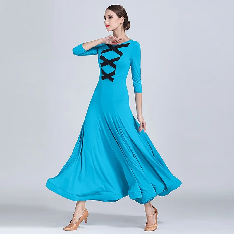 blue ballroom dress woman ballroom dance clothes spanish flamenco dress