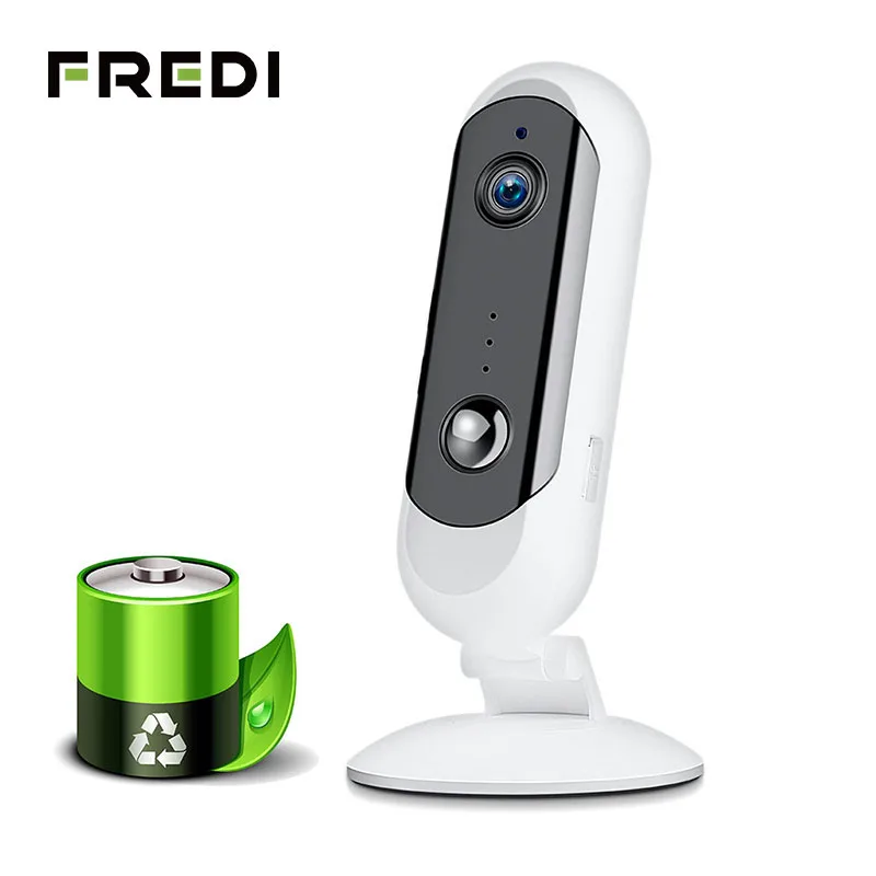 

FREDI 1080P Battery Low Power IP Camera Real Wireless WiFi Home Security Surveillance Camera IR Night Vision Network CCTV Camera
