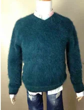 Men New genuine mink cashmere sweater pullovers mink sweater free shipping 035