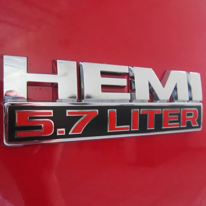 JX-LCLYL 5.7 Liter HEMI Logo Emblem Nameplate Badge Decal for Dodge Ram Jeep Silver