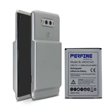 

6400mAh Extended Battery For LG V20 VS995 LS997 H918 H910 H990 H990N BL-44E1F Replacement Battery+Sliver Color Back Cover Case