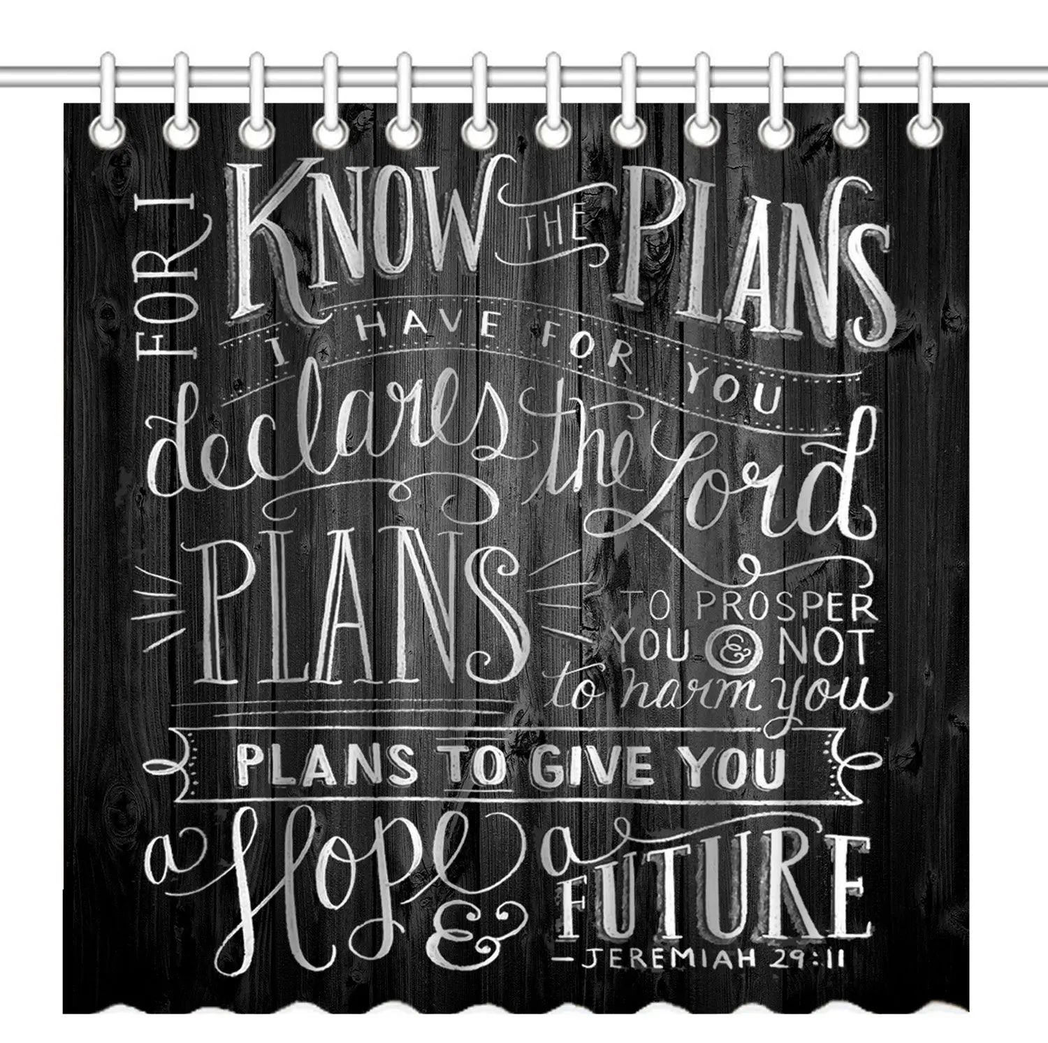 Vintage Christian Inspirational Bible Waterproof Shower Curtain