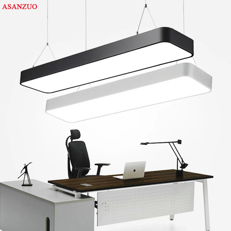 

Modern Office Restaurant LED Pendant lamp 20W30W40W45W AC85-265V Rectangular ultra-thin aluminum Pendant Lights