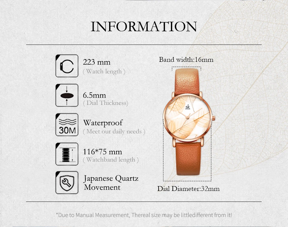 Shengke новые женские часы креативные листья циферблат Яркий кожаный ремешок кварцевые часы модные повседневные женские наручные часы Montre Femme