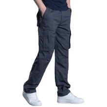 Мужские повседневные брюки, хлопковый комбинезон со множеством карманов, Мужская модная Свободная верхняя одежда, тактические брюки, спортивные брюки-карго, Pantalon Hombre