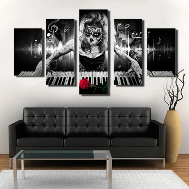 Day Of The Dead Wall Art online shop 5 panels hd printed day of the dead face wall art Day Of The Dead Wall Art online shop 5 panels hd printed day of the dead face wall art