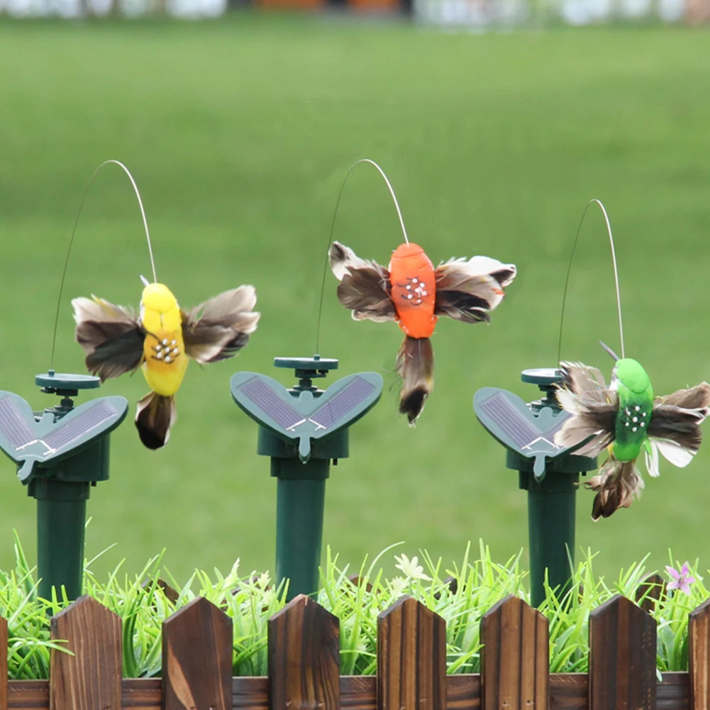 

Decoration Electric Hummingbird Fluttering Craft Dancing Flying Outdoor Solar Power Colorful Vibration Yard Garden Random Color