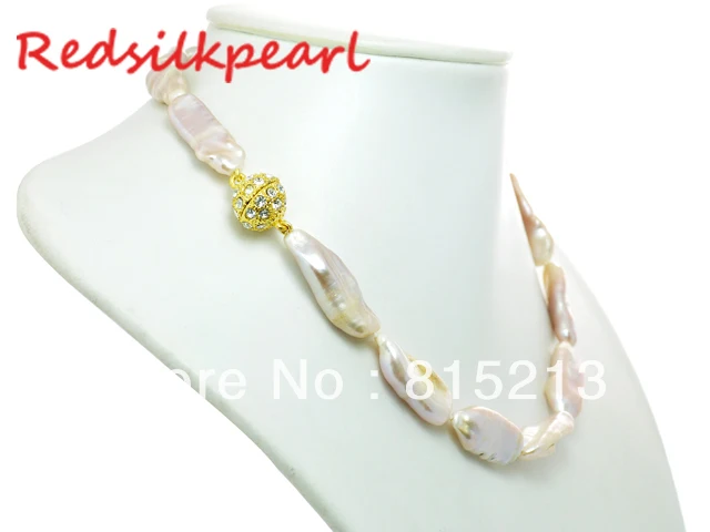 

FREE SHIPPING>>>@@ > N1083 huge Charm pink stick Biwa keshi Freshwater Pearl Necklace strand