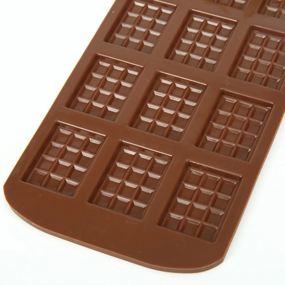 12 полости, антипригарные силиконовые формы для шоколада, 3d квадратные формы для выпечки, формы для выпечки, инструмент для выпечки, форма для торта, декоративные формы для вафельных форм