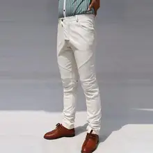 Весна и осень Новое поступление мужские брюки из искусственной кожи мужские тонкие персонализированные мужские мотоциклетные кожаные брюки Лоскутная черная Мода