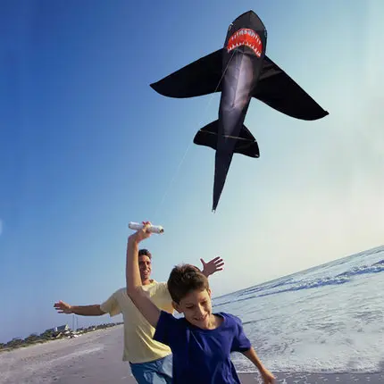 Large Shark LED Kite Animal Fish Kites Flying for Adults Children Outdoor Toys Beach Park Playing With Handle And Line 3