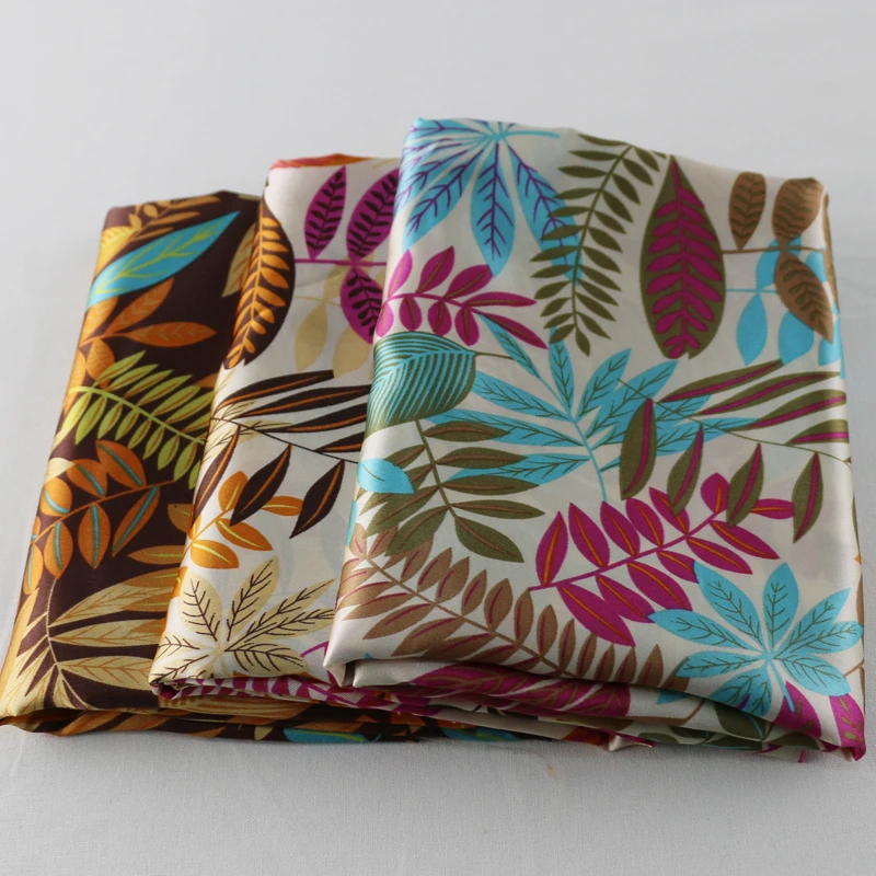 

Vintage Flowers Print Satin Material Lining Charmeuse
