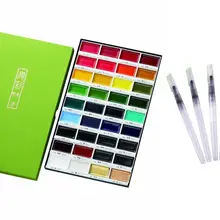 Kuretake Gansai Tambi Solid Water color 36 Set plus 6 набор кистей для рисования