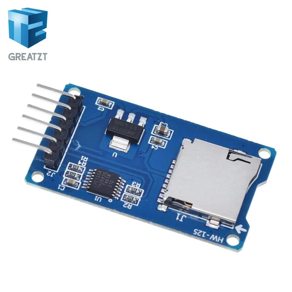 Модуль считывания карт Micro SD GREATZT модули SPI с преобразователем уровня для