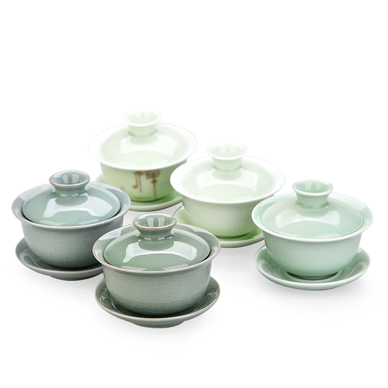 Китай ручная роспись Gaiwan Dehua высококачественный белый фарфоровый чайный набор
