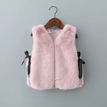 

kids winter vest autumn and winter girls in high imitation rabbit hair baby vest vest children's wear faux fur