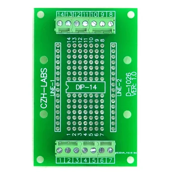 

DIP-14 Component to Screw Terminal Block Adapter Board, DIP14 PCB.