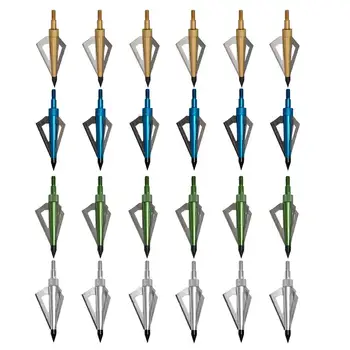 

6/12/24pcs 3D Hunting Arrowheads Broadhead for Carbon Arrows, Crossbow, Aluminum Arrows and Fiberglas Arrows in Archery