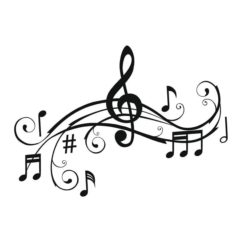 28,6*20,3 CM Art Musik Noten Autoaufkleber Personalisierte Vinyl Auto