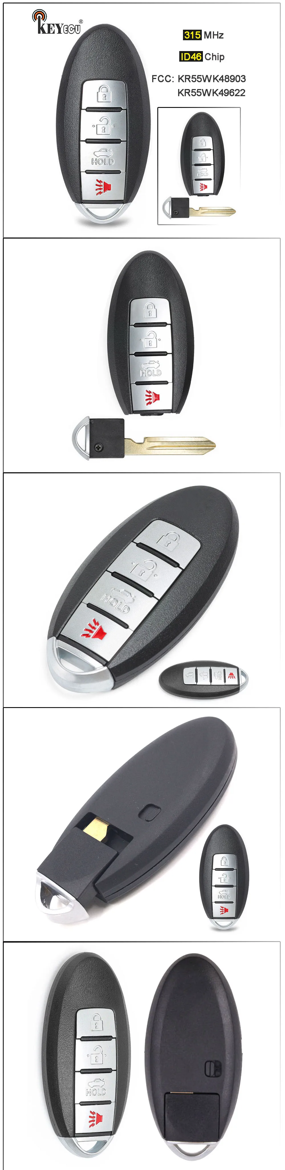 Keyforkess 315MHz ID46 Chip muslimah/muslimah Keykess Remote Key Fob 3 1 4 pulsanti per Nissan Altima Versa Maxima Murano 370Z - HTB1pbmdXzzuK1RjSspeq6ziHVXaN
