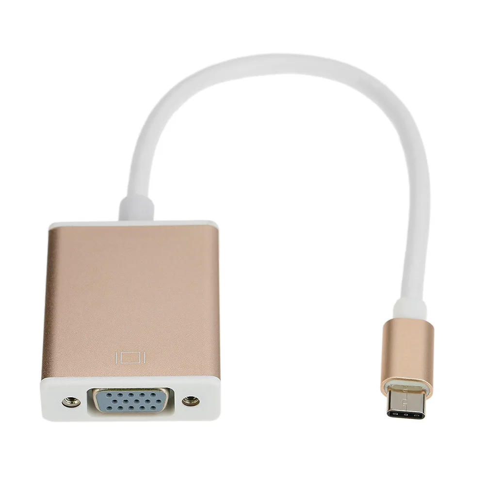 VGA кабель видеоадаптера USB3.1 Тип c Male к VGA Женский видео конвертер передачи 1080 P для Macbook 12 дюймов Chromebook Pixel
