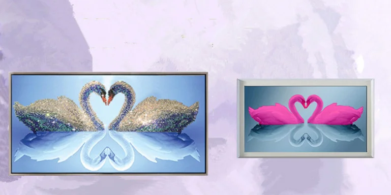 5D diamond embroidery circle diamond special shape cartoon painting Beautiful swan rhinestone crystal painting home decoration
