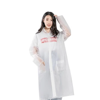 

Transparent Waterproof Rain Jacket Long Raincoat Hooded Womens Raincoat Rain Coats Clear Rain Coat With Hood and Pockets LZO326