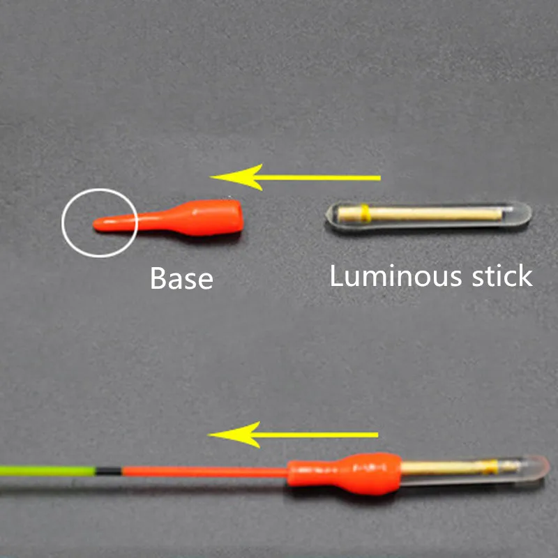20 шт. поплавок для рыбалки флуоресцентный люминесцентный поплавок ночной поплавок светящаяся плавающая наживка зажим на темной светящейся палке для рыбалки - Цвет: Luminous Stick