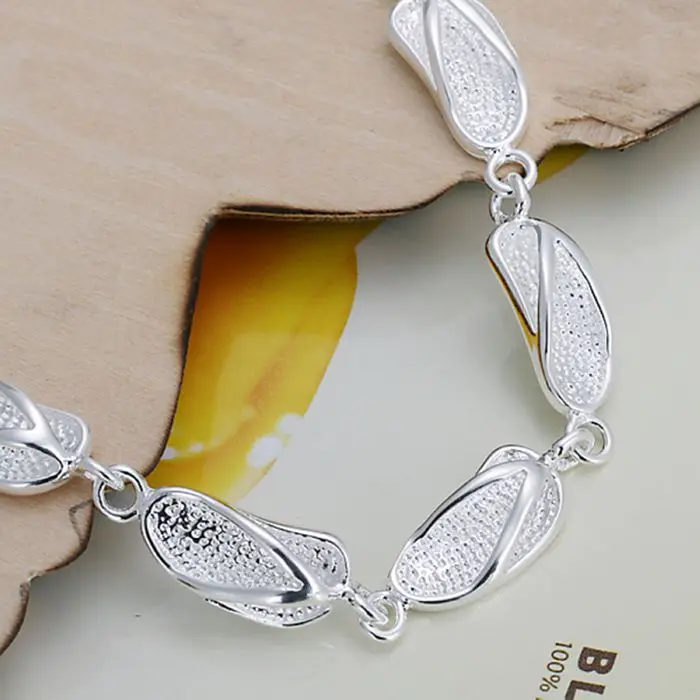 Браслет покрытый серебром браслет Мода 925 ювелирные изделия серебро для женщин браслеты обувь кулон браслет/PEREZDFKH155