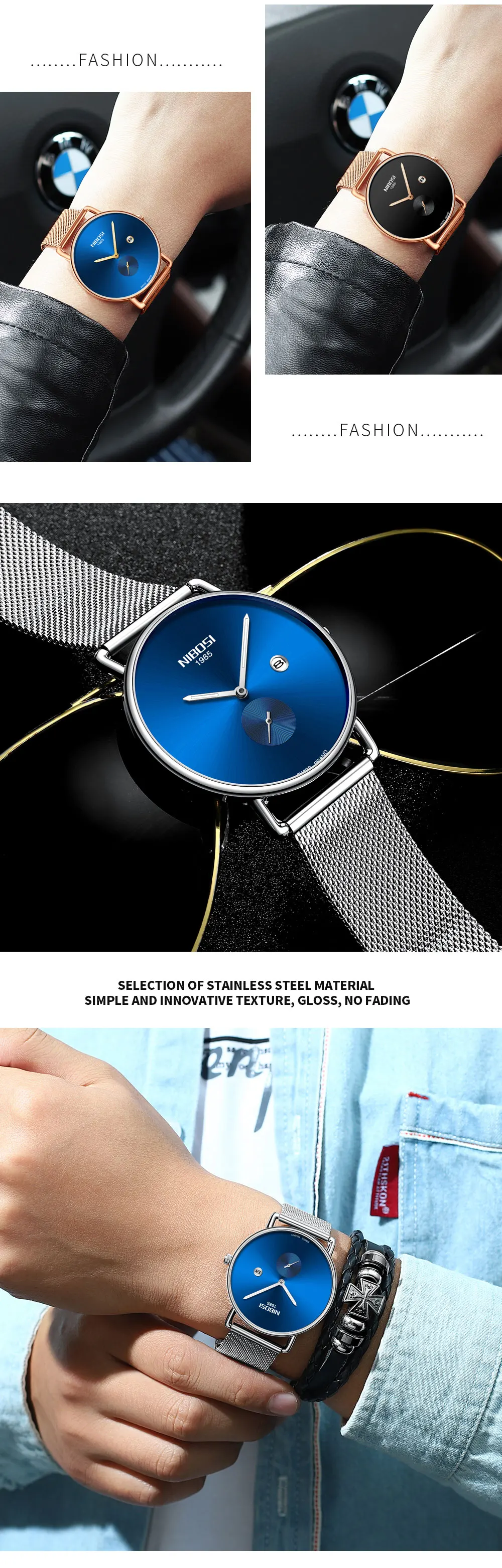 NIBOSI модные повседневные кварцевые мужские часы водонепроницаемые ультра тонкие мужские s часы Лидирующий бренд Роскошные спортивные наручные часы для мужчин часы