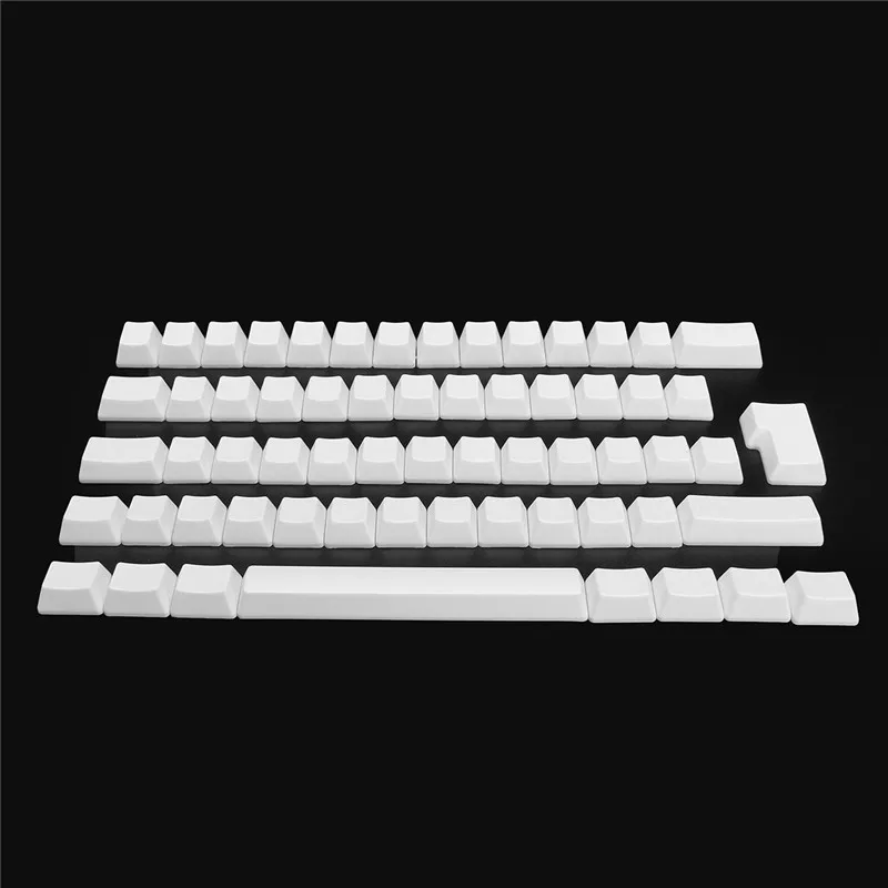 Толстые PBT 62 клавиши механическая клавиатура колпачки для ключей белый черный пустой Печатный OEM профиль ISO колпачки для ключей для игр Keyboad