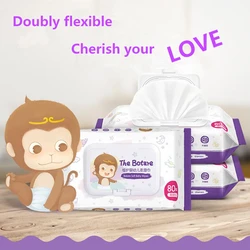 Recién Nacido bebé toallitas de papel con tapa 80 piezas * 5 bolsas de bebé toallitas húmedas Recién Nacido bebé toallitas de papel con tapa 80 piezas * 5 bolsas de bebé toallitas húmedas