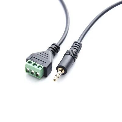 

3.5mm 3pole Stereo Male to AV Screw Video Balun Terminal 3.5mm audio Jack 3 Pin Male Terminal Block Plug Connector