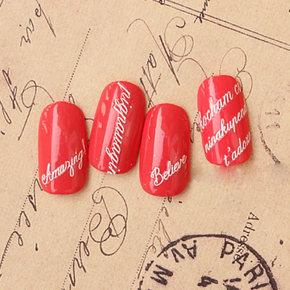 Water Transfer Nails Art Sticker English Letter Little Element Nail