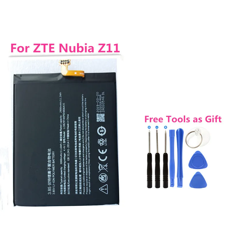 

Li3829T44P6h806435 Phone Replacement Built-in Battery 3000mah Lithium Batterij For ZTE Nubia Z11 NX531J +Free Tools
