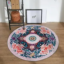 Цветочный принт, круглый коврик, нескользящий коврик для пола, внутренний входной коврик, подушка для стула, коврик для йоги, коврик для гостиной, спальни