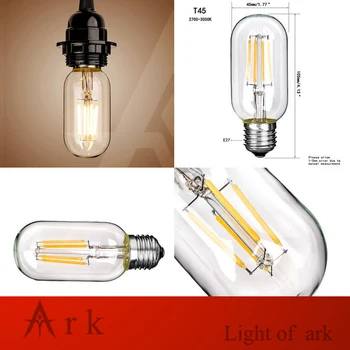 

E27 2W 4W COB LED Vintage Retro Edison Filament Light Bulb Lamp Globe T45 220-240V