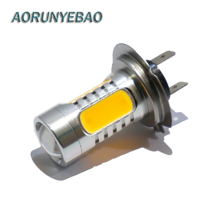 

AORUNYEBAO 12V 24V H7 led 7.5W 5LED COB White yellow RED Fog bulbs Head Tail Driving Car Light auto stying