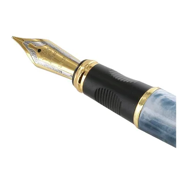 

Jinhao Luxury M Nib 18KGP Fountain Pen (Blau ,white Marble)