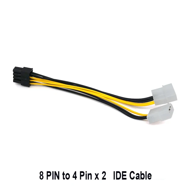 Best Value Dual Molex 4 Pin To 8 Pin PCI-E Express Converter Graphics card Cable Usb Riser Card Desktop Computer Connector Cables