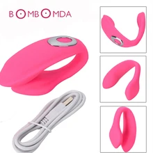 Dual Vibrating U Shape G Spot Vibrator Anal Dildo Clitoral Stimulator Adult Sex Products Vaginal Masturbator for Women Couples
