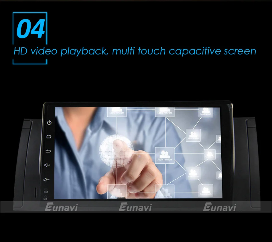 Perfect Eunavi Quad Core 9 inch Android 9.0 PC 1 Din Car Radio GPS Radio Stereo For BMW E53 E39 X5 Support TV 3G WiFi OBD DVR Bluetooth 8