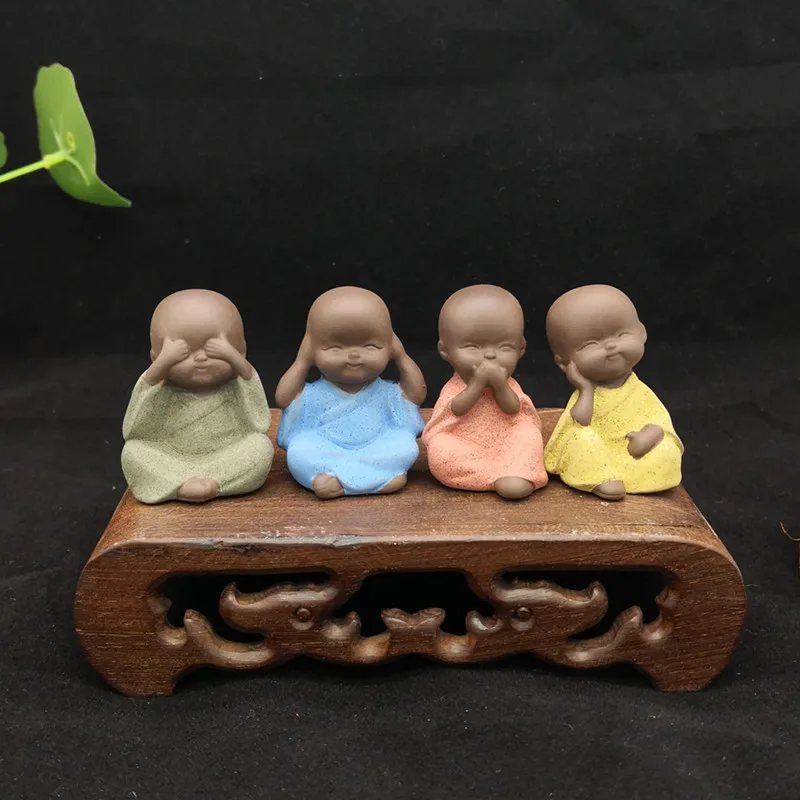 Small Buddha statue monk figurine tathagata India Yoga Mandala tea font b pet b font purple
