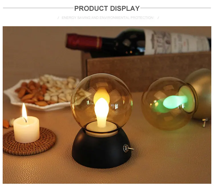 DE.SOUL Night Lights LED Flame Lamps  Rechargeable  Lamps  Lighting Bedroom Lamp Night Light Color Change Night lamps  Gift (4)