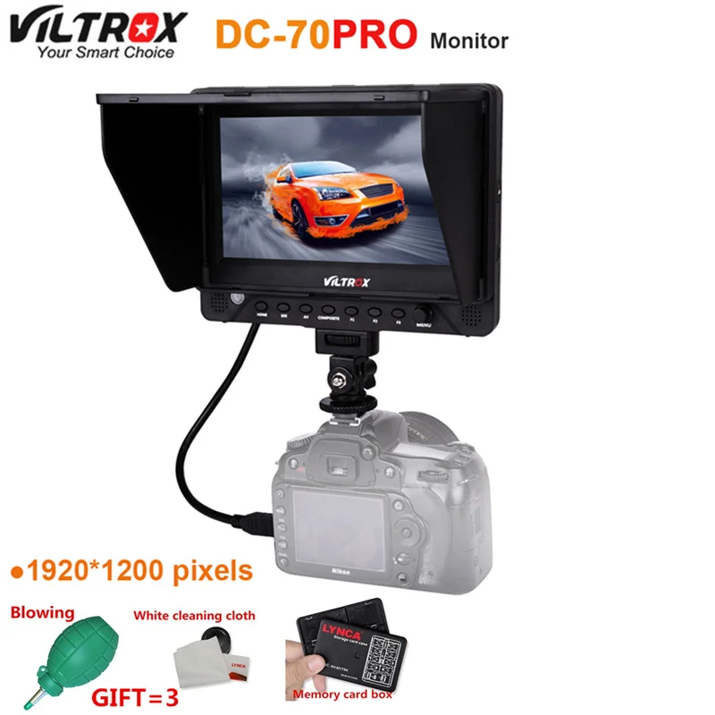 Видеомонитор для камеры Viltrox DC 70PRO 4K 7 ''IPS HD SDI/HDMI/AV 1920x1200 пикселей Canon Nikon Sony DSLR