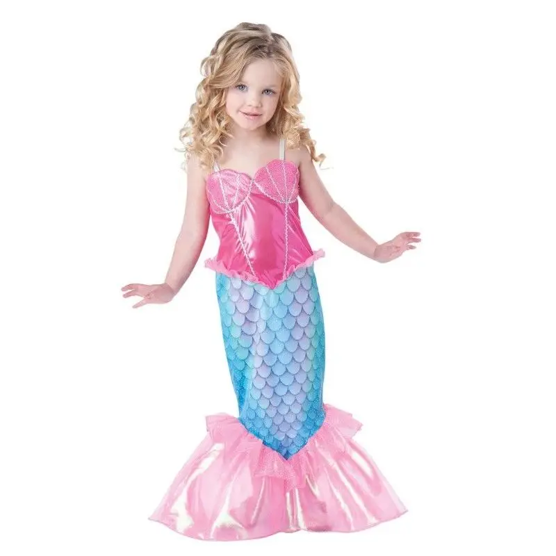 Одежда для маленьких девочек Детские платья Русалочки Ариэль для девочек Карнавальный костюм принцессы на Хэллоуин
