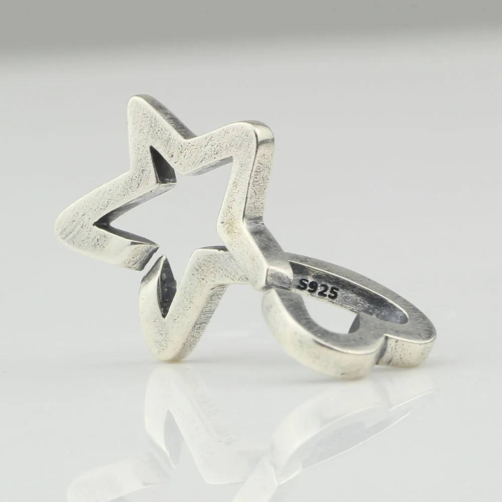 

Mistletoe 925 Sterling Silver Star & heart, double silver link European Jewelry