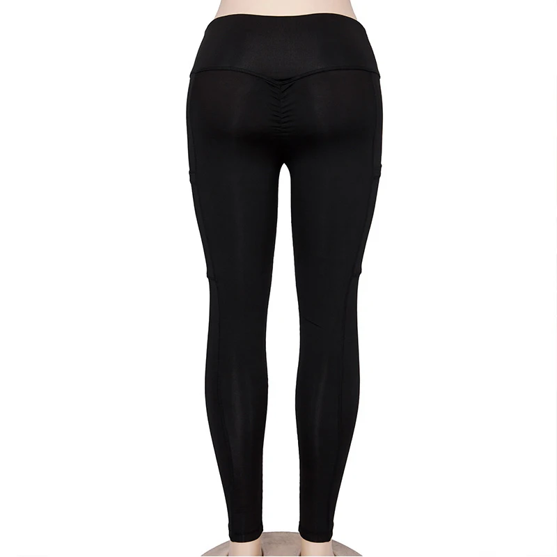  2018 New Women Side Pockets Leggings Yogings Bodycon Pencil Pant Workout Trousers Hip Push Up Slim Fit Bottoms Leggings (8)