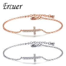 ERLUER моды личности крест браслет для женщин цинковый сплав розового золота, серебра, обручальные браслет дружбы подарок ко Дню Святого Валентина